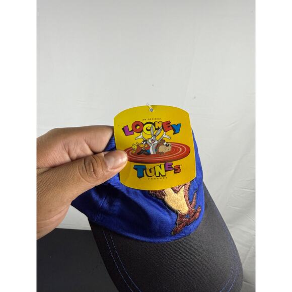 Vintage 1996 Looney Tunes Taz Hat by Fresh Caps USA – Blue/Black – NEW w/ Tags - Picture 3 of 6